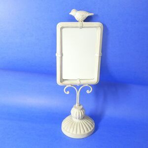 Cast Iron Bird Mirror Dresser Vanity White Shabby Chic Distressed